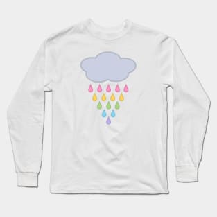 Raining Rainbow Rain Cloud Long Sleeve T-Shirt